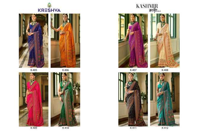 Kashmir Vol 1 By Kreshva Banarasi Silk Wedding Wear Sarees Orders In India