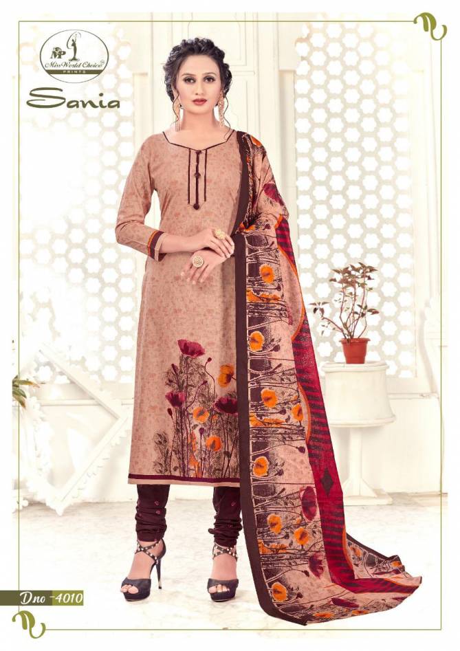 Miss World Choice Sania Vol 4 Latest Reagular Wear Pure Cotton Dress Material Collection