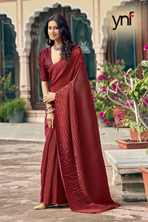 Ynf Pleated Silk Fancy Designer Party Wear Satin Silk Latest Saree Collection
