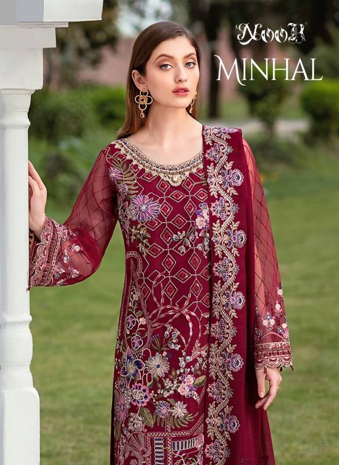 Noor Minhal Premium Georgette Festive Wear Pakistani Salwar Suits Collection