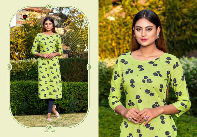 Nitisha Nx Kitab latest Heavy fancy Rayon Regular Wear Designer Kurtis Collection
