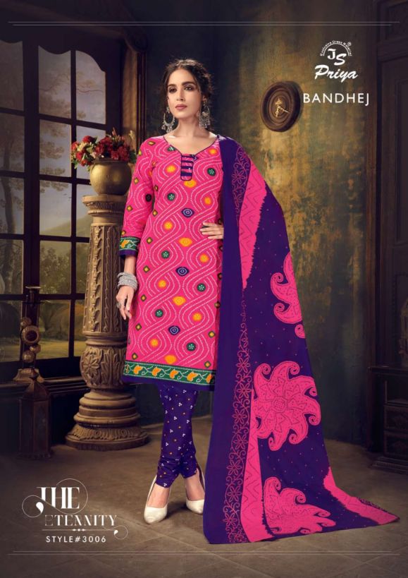 Js Priya Bandhej 3 Casual Daily Wear Cotton Printed Dress Material Collection