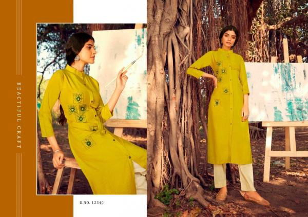 Kalaroop Zili Latest Ethnic Wear Lining Silk With Fancy Embroidery And Hand Work Designer Kurtis Collection
