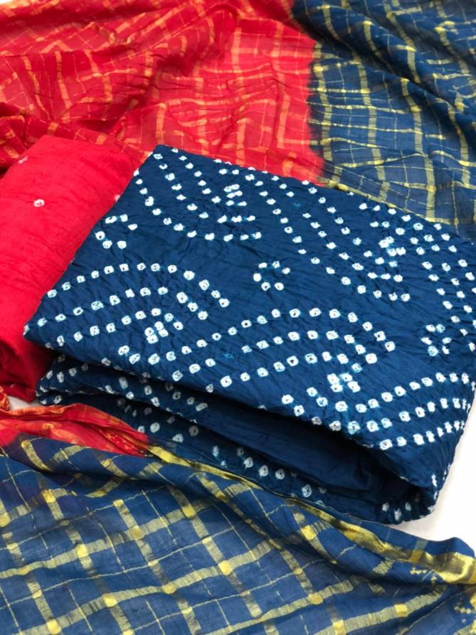Satin Bandhej 2 Latest Fancy Designer Casual Wear Bandhani Heavy Jam Cotton Dress Material Collection
