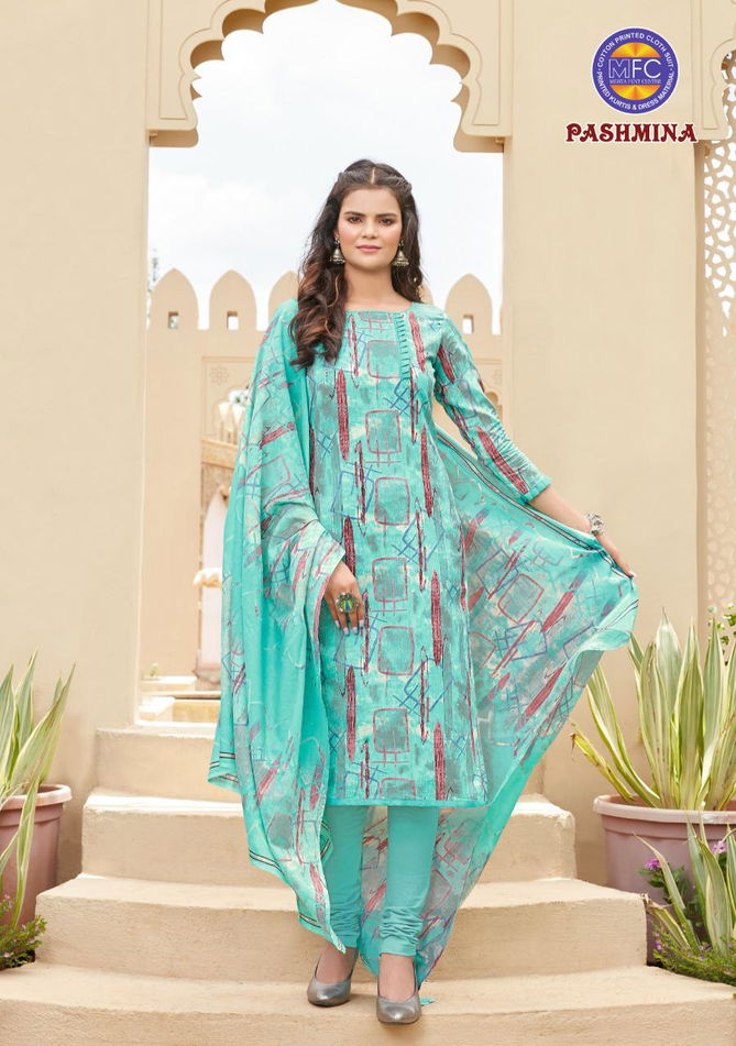 Mfc Pashmina 12 Pure Cotton Regular Casual Wear Printed Dress Material Collection
