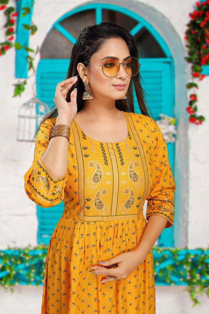 Beauty Queen Sahiba Rayon Designer Ethnic Wear Anarkali Kurti Collection