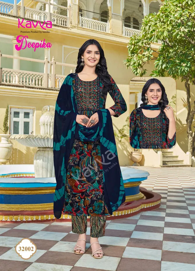 Deepika Vol 32 By Kavya Straight Kurti With Bottom Dupatta Exporters In India