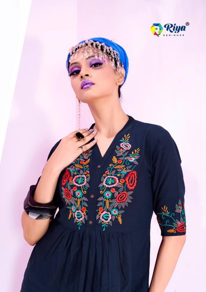 Riya Compass 7 Latest Casual Wear Embroidery Work Western Ladies Top Collection