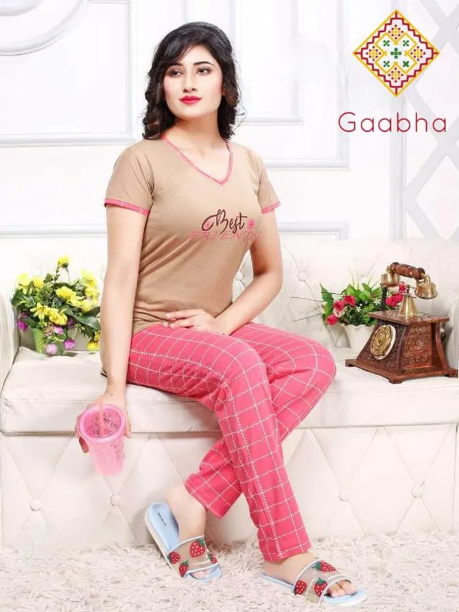 Gaabha Sweet Dream Vol 6 Latest Collection Of Printed Night Pant With Comfortable Top Night Suit  