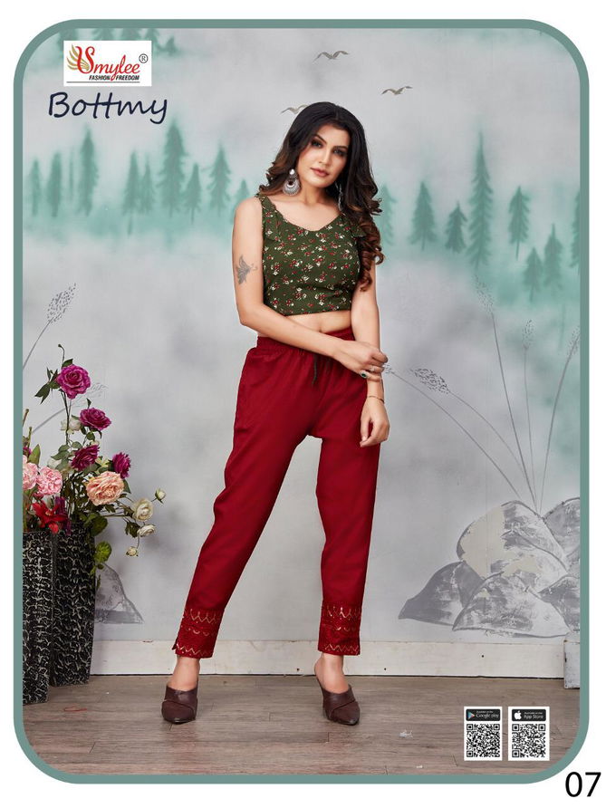 Smylee Bottmy Heavy Latest Fancy Designer Starchable Slub Pant Collection