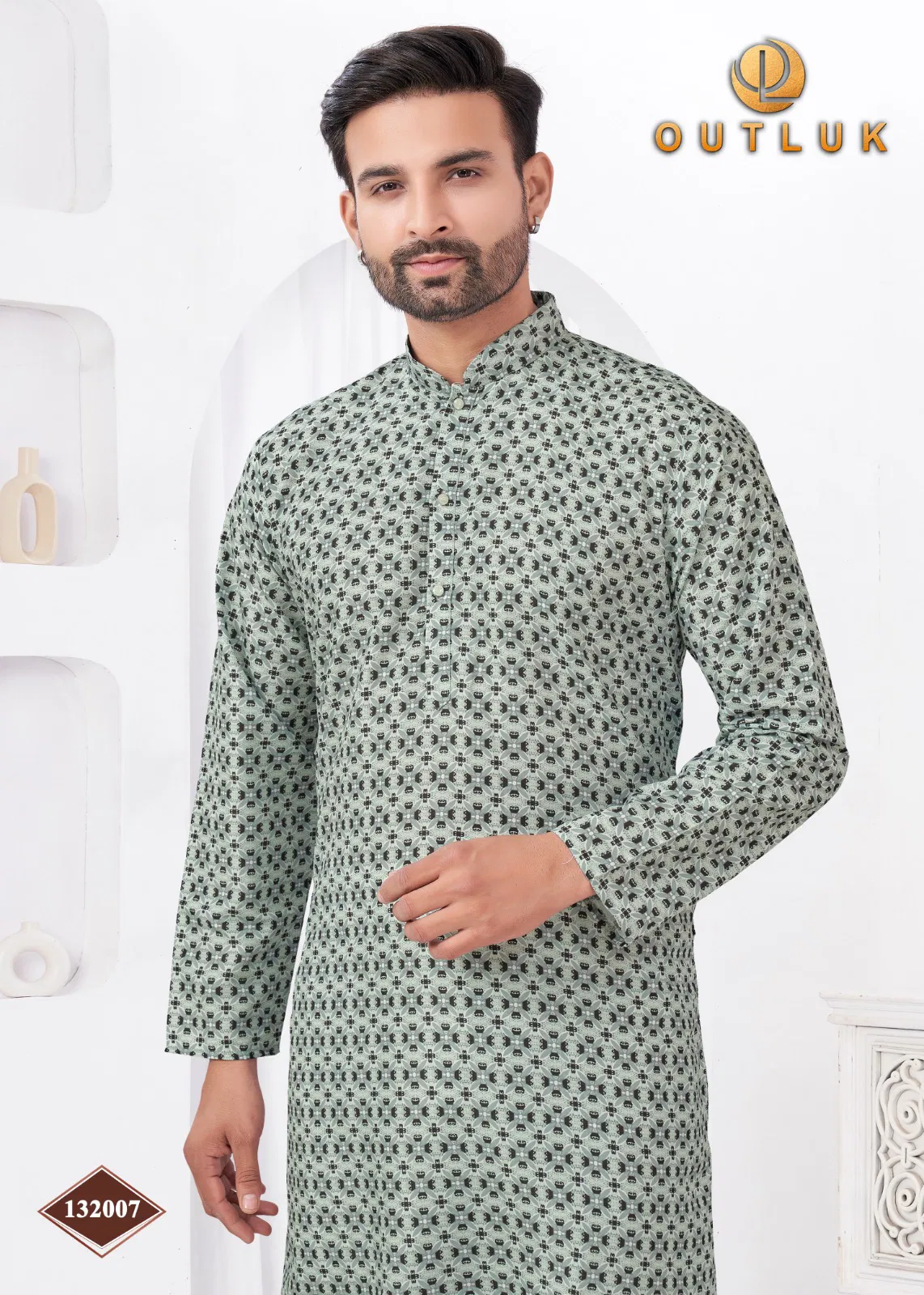 Outluk Wedding Collection Vol 132 Rayon Cotton Mens Kurta Pajama Manufacturers