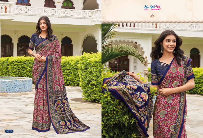 Heritage Silk Vol 11 By Vipul Crepe Daily Wear Sarees Exporters In India