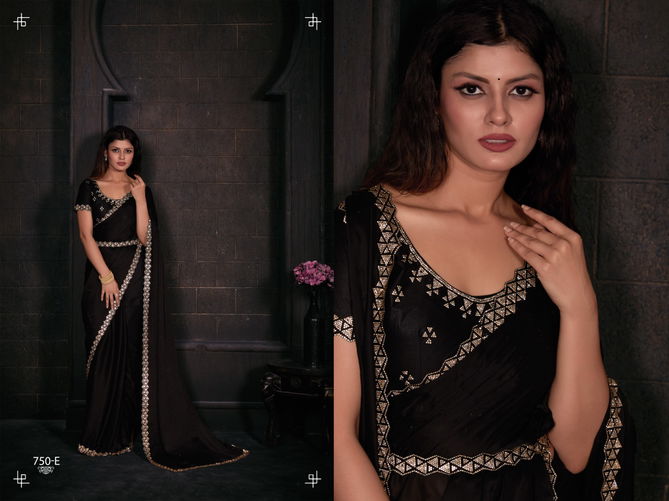 Mehek 750 A TO F Pure Satin Chiffon Party Wear Saree Wholesale Online