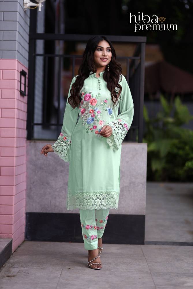 Hiba Premium Floral Latest Designer Festive Wear Collection Pure Georgette Kurti With Bottom Ready Made Suit 