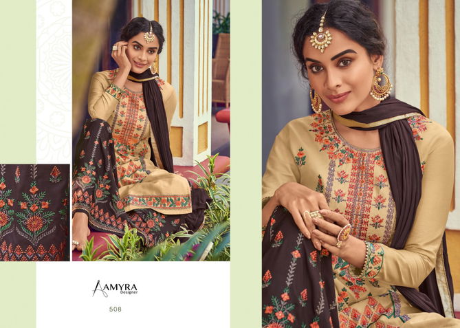 AMYRA GULZAAR VOL-2 Fancy Festive Wear Pure Jam Silk Cotton Heavy Embroidery And Balloon Sleeve With Fancy Diamond Work Salwar kameez Collection