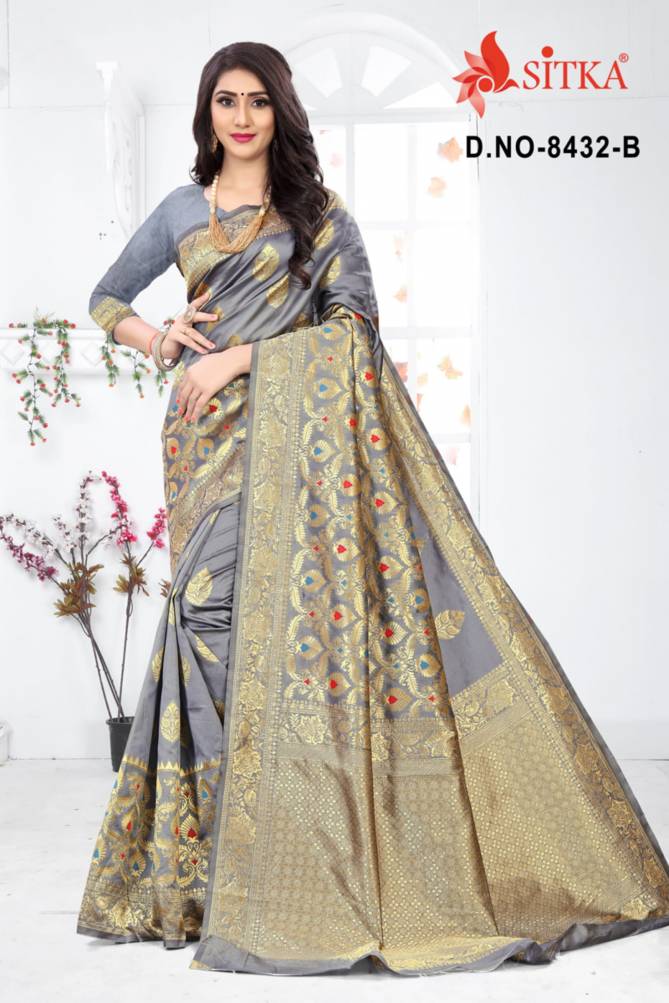 Sargam 8432 Exclusive Handloom Cotton Silk Party Wear Designer Saree Collection 
