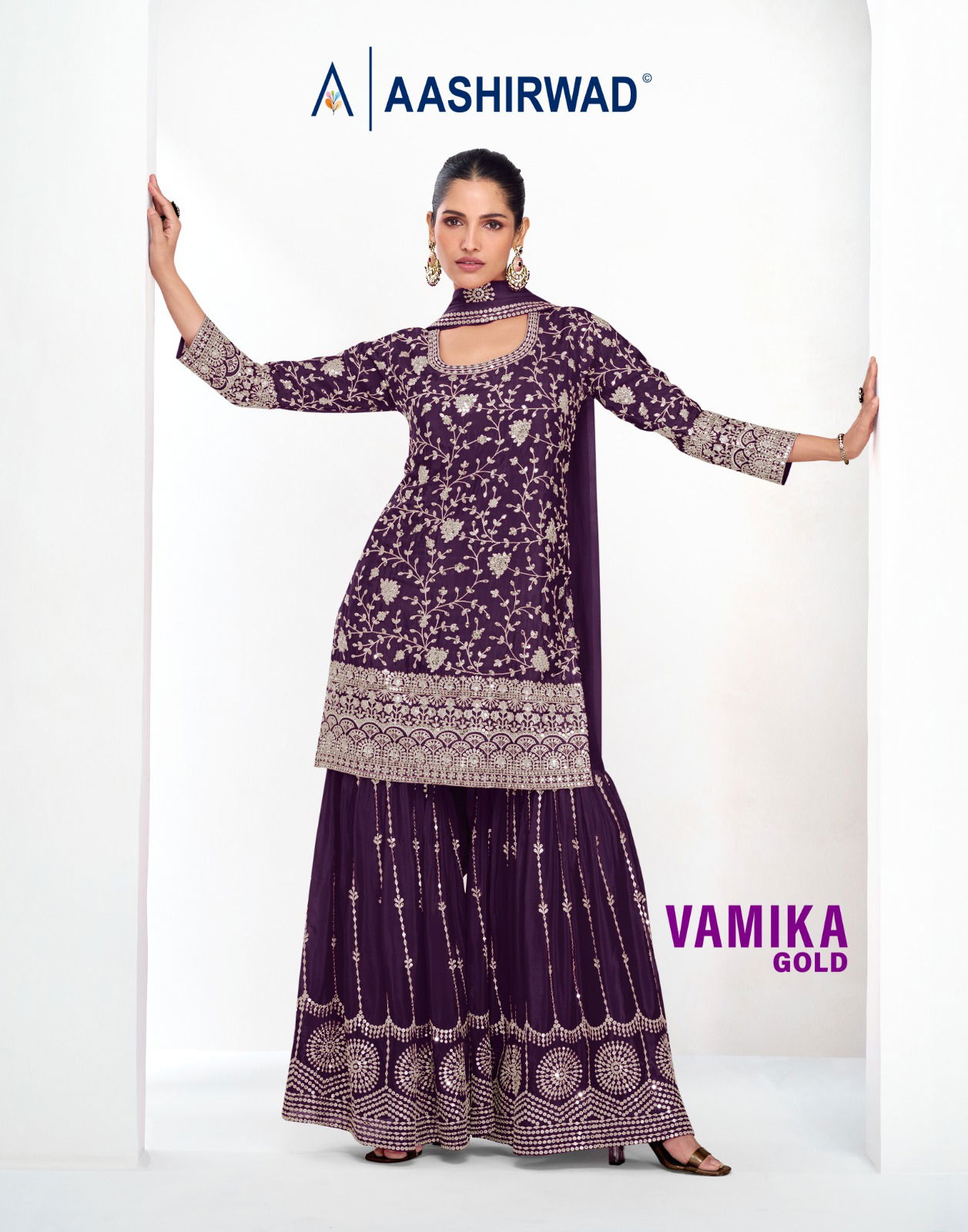 Vamika Gold By Aashirwad Chinnon Wholesale Readymade Suits In India