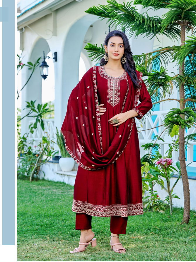 Volvo By Aanchi Vichitra Designer Anarkali Kurti With Bottom Dupatta Wholesale Shop In Surat