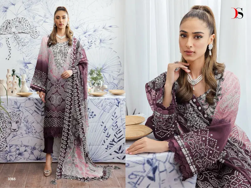 Deepsy Nureh Gardenia 24 Cotton Embroidery Pakistani Salwar Suit Catalog