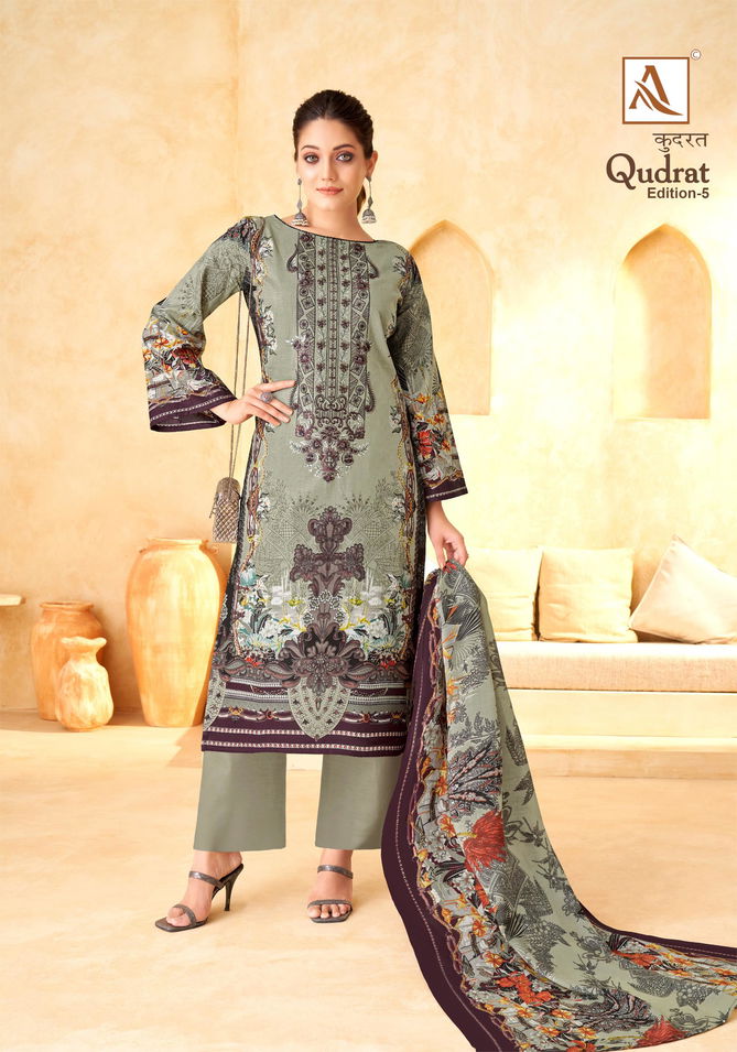 Qudrat 5 By Alok Suit Pakistani Printed Cambric Cotton Wholesale Dress Material In Surat 