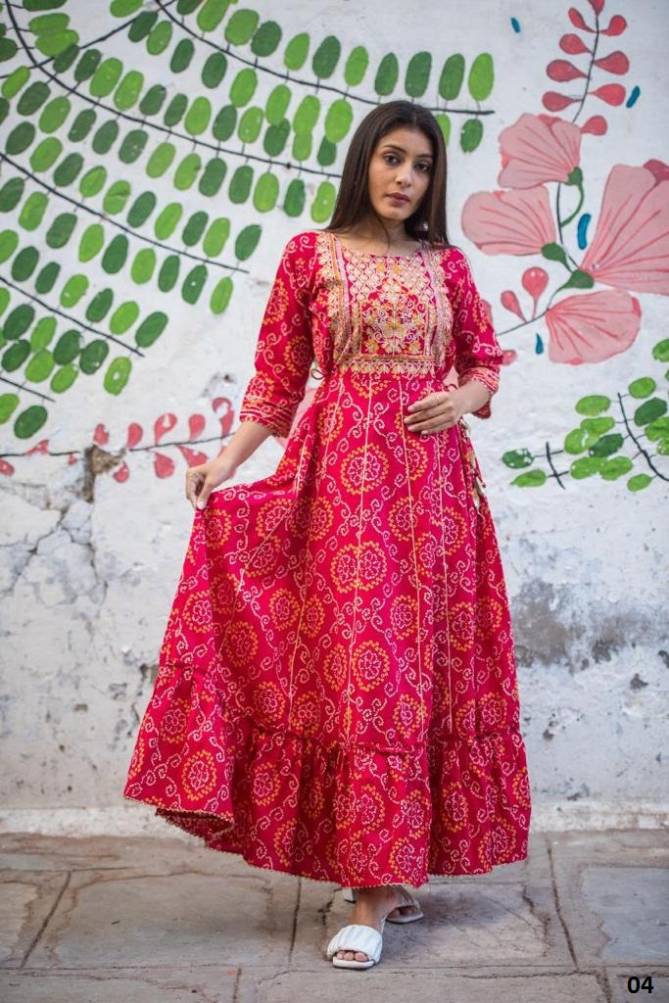 Trending Floor 1 Latest Designer Ethnic Wear Cotton Anarkali Long Kurti Collection