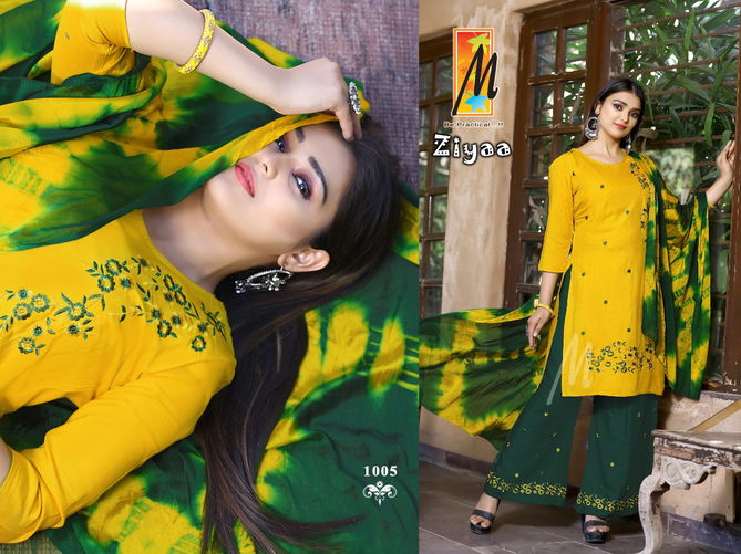 Master Ziyaa New Designer Ethnic Wear Rayon Kurti With Bottom And Dupatta