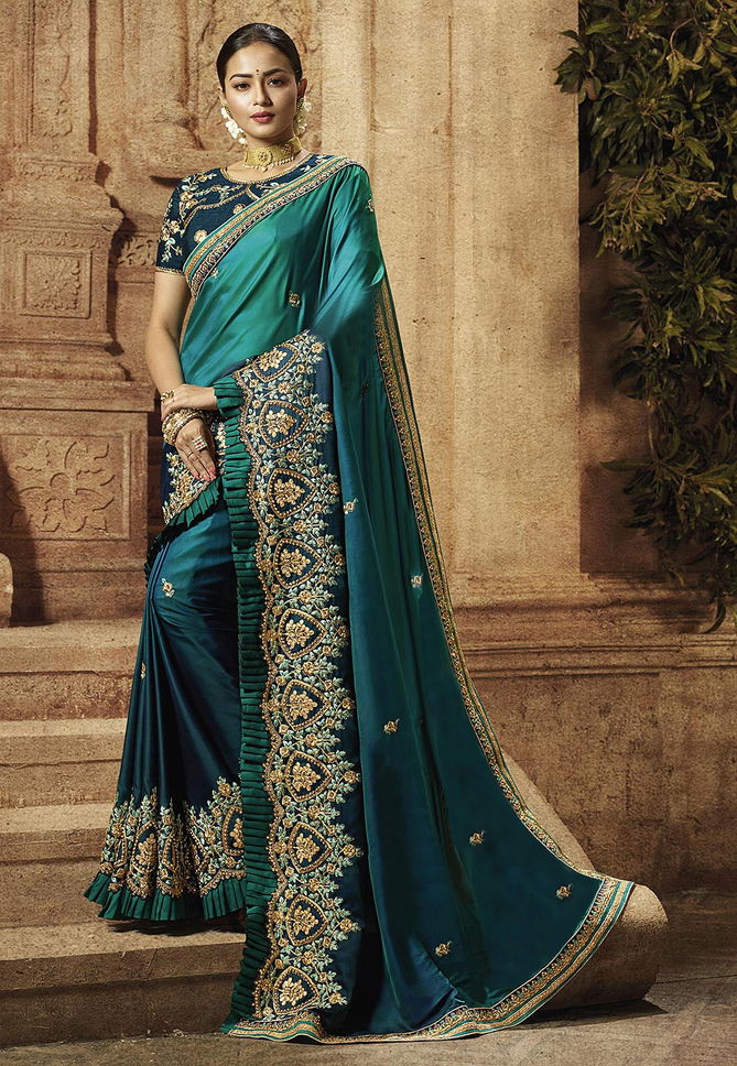 Suhani Padding Dola Silk Embroidery Work Wedding Wear Designer Heavy Saree Collection
