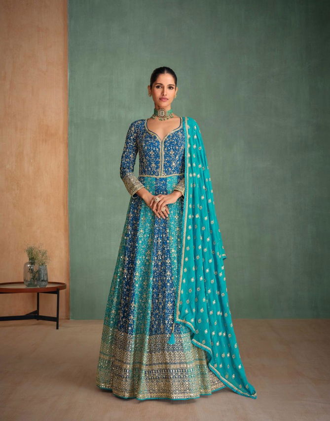 Rang Rasia By Sayuri Georgette Gown With Dupatta Suppliers In India