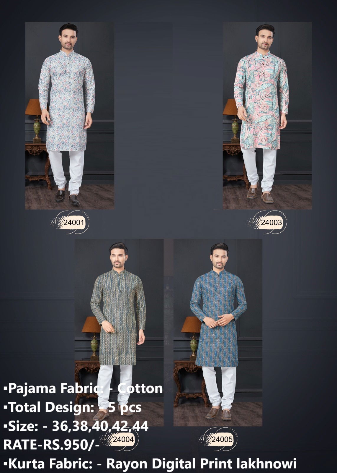 Outluk Wedding Collection Vol 24 Rayon Mens Kurta Pajama Manufacturers