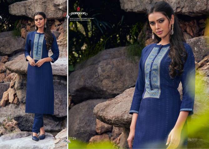 Rangoon Light Line 5 Latest Fancy Designer Ethnic Wear Lining Silk With Work Long Kurti Collection
