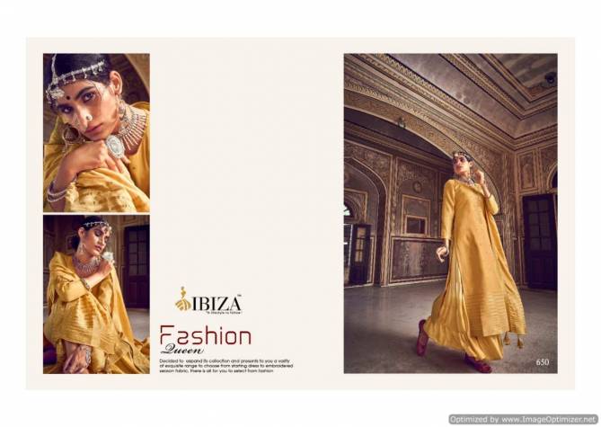 Ibiza Pehnava Exclusive Designer Festive Wear Pure Silk Jacquard With Embroidery Work Dress Material Collection