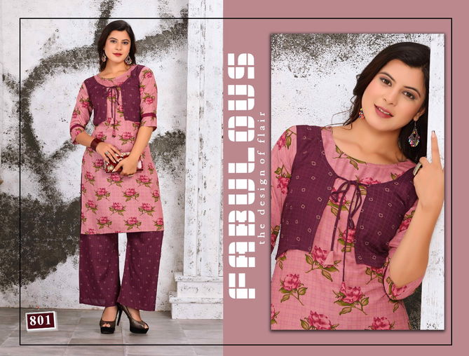 Trendy Tip Top Heavy Latest Fancy Designer Rayon Printed Jacket Kurti With Bottom Collection
