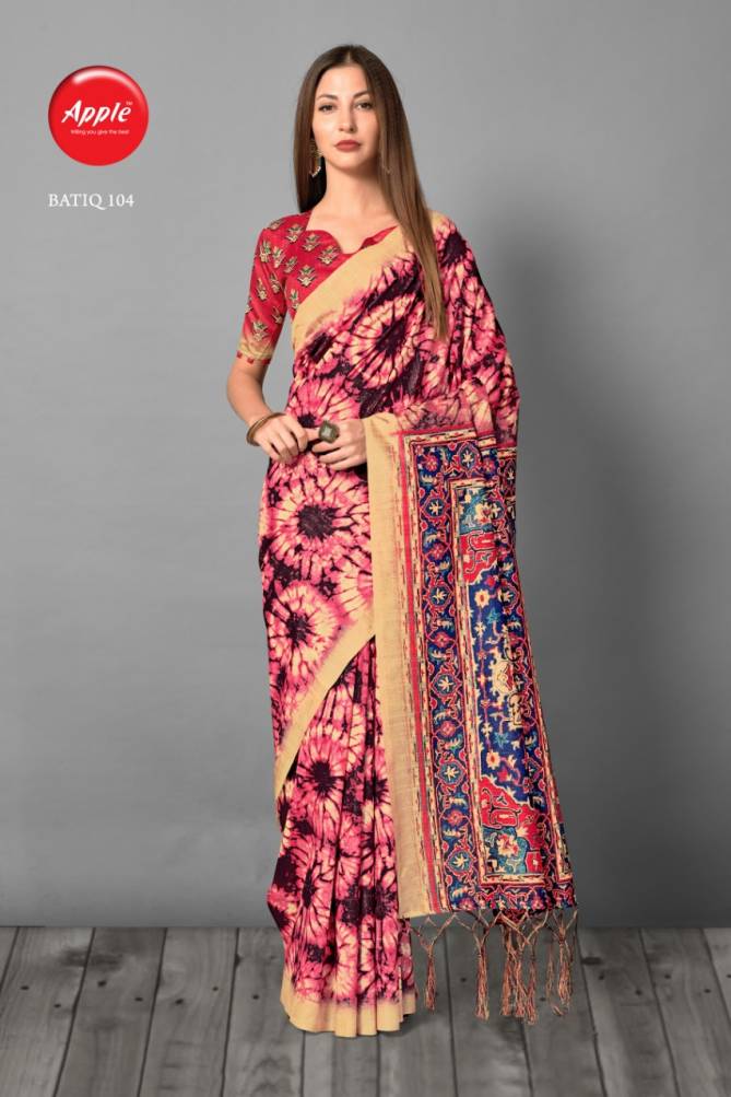 Apple Batiq Latest Fancy Designer Regular Casual Wear Printed Bhagalpuri Silk Sarees Collection
