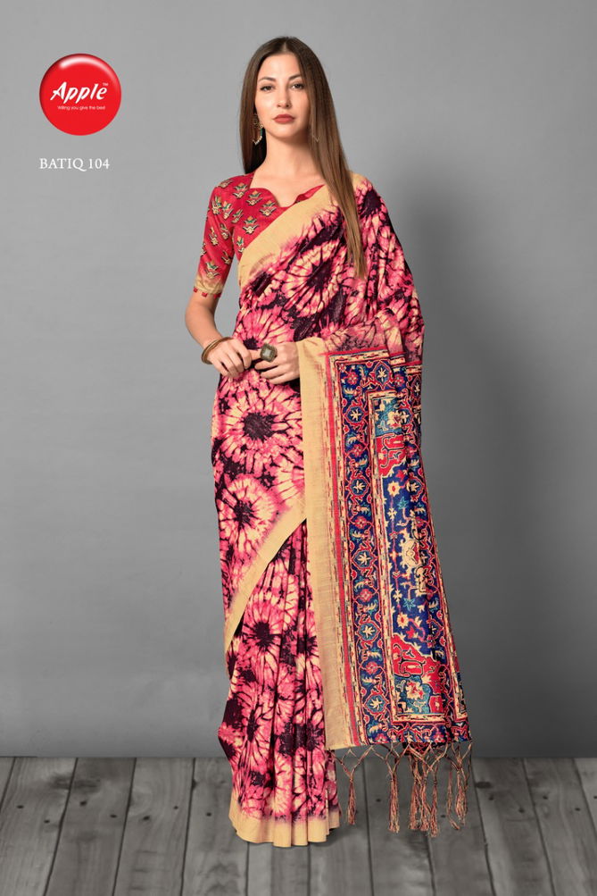 Apple Batiq Latest Fancy Designer Regular Casual Wear Printed Bhagalpuri Silk Sarees Collection
