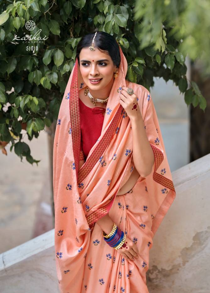 Kashvi Karigari Vichitra Jari With Fancy Lace Casual Wear Silk Saree Collection
