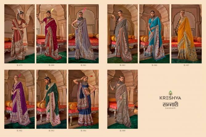 Sannari By Kreshva Poly Viscose Silk Wedding Wear Saree Online Wholesale