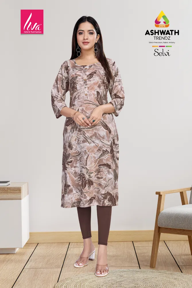 2 Selvi Ultra Premium Rayon Foil Printed Kurti Wholesalers In Delhi