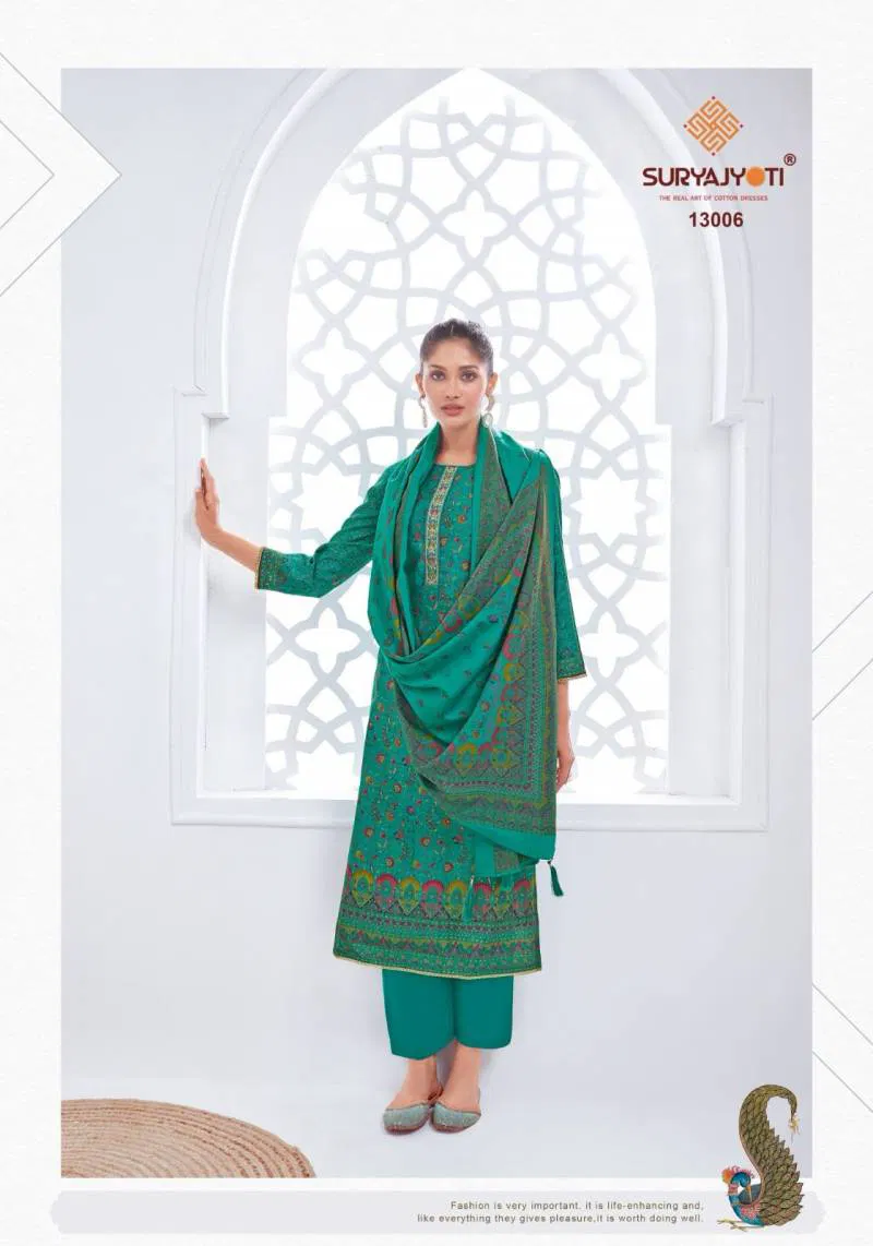 Pushpa Vol 13 By Suryajyoti Modal Printed Dress Material Wholesalers In Delhi