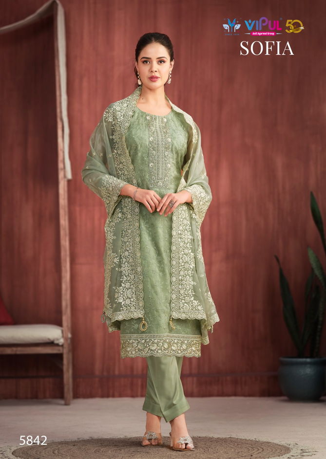 Sofia By Vipul Embroidered Organza Salwar Kameez Wholesale Market In Surat Wit Price