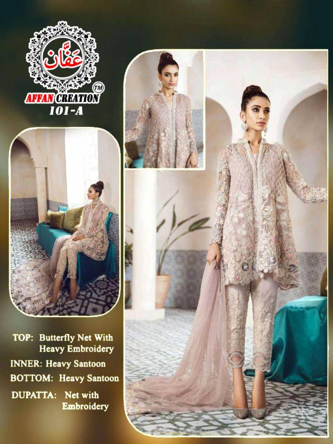 Affan Creation 101 Latest Fancy Festive Wear Heavy Butterfly Net With Embroidery Work Pakistani Salwar Suit Collection