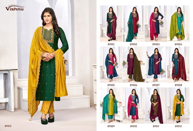 Sanwali By Vishnu Vichitra Silk Designer Dress Material Wholesale In India