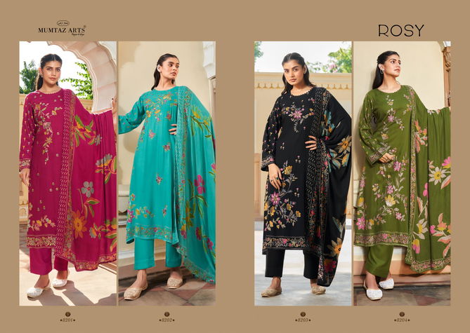 Rosy By Mumtaz Pashmina Printed Dress Material Orders In India