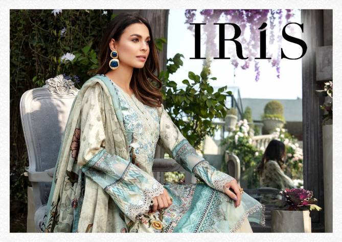 Iris 12 Cotton Karachi Designer Printed Casual Daily Wear Dress Materials Collection
