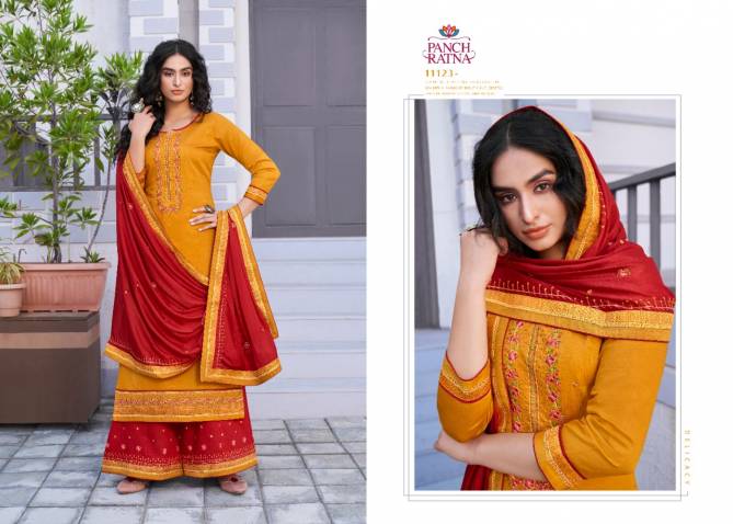 KESSI(PANCH RATNA) SUN CITY Fancy Heavy Festive Wear Jam Silk Top And Chinon Dupatta Embroidered Salwar Suit Collection