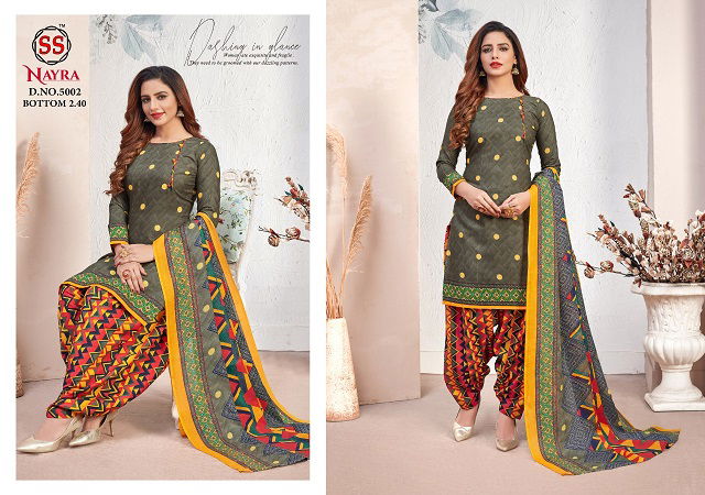 Nayra 5 Latest Fancy Designer Heavy Casual Regular Wear cotton Printed Panjabi Dress Materials Collection
