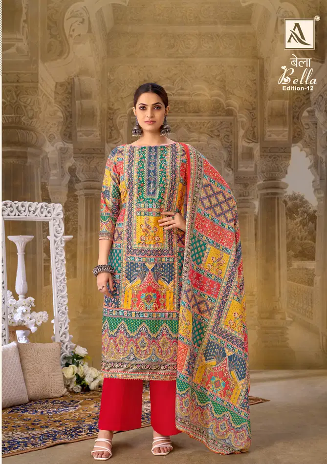 Bella 12 By Alok Suit Muslin Printed Dress Material Suppliers In Mumbai