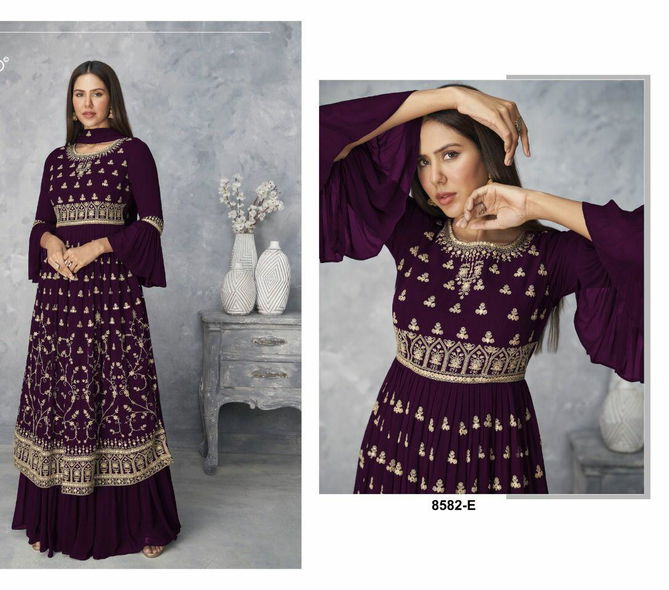 Hit 8582 Colors Heavy Wedding Wear Georgette Embroidery Latest Salwar Kameez Collection