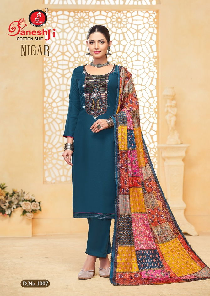 Nigar Vol 1 By Ganeshji Rayon Embroidery Dress Material Orders In India