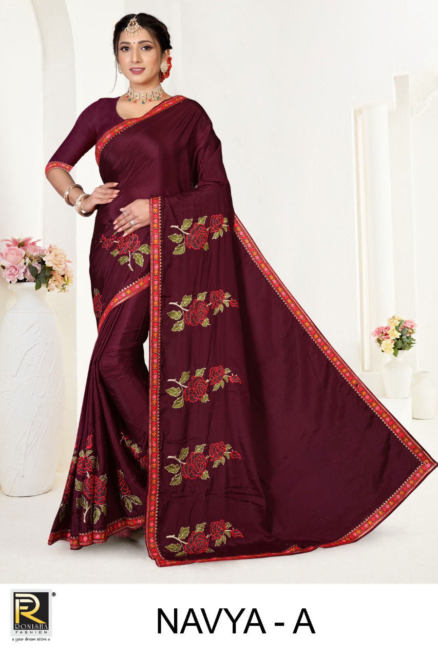 Ronisha Navya New Exclusive Wear Crepe Silk Designer Saree Collection