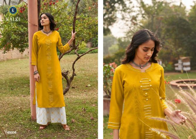 Kalki Mirrow 12 Fancy Casual Wear Pure Cotton Kurti With Bottom Collection